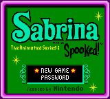 Sabrina the Animated Series Spooked title screen for GameBoy Color